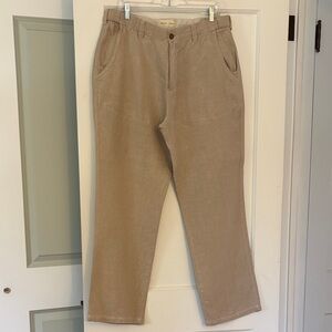 The Territory Ahead Men's Linen Pants in Beige